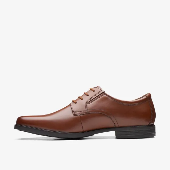 Clarks Wide Fit Shoes Howard Walk Dark Tan Leather 8211 Men