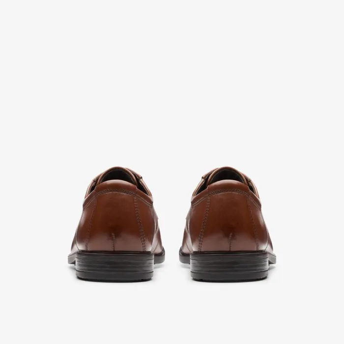 Clarks Wide Fit Shoes Howard Walk Dark Tan Leather 8211 Men
