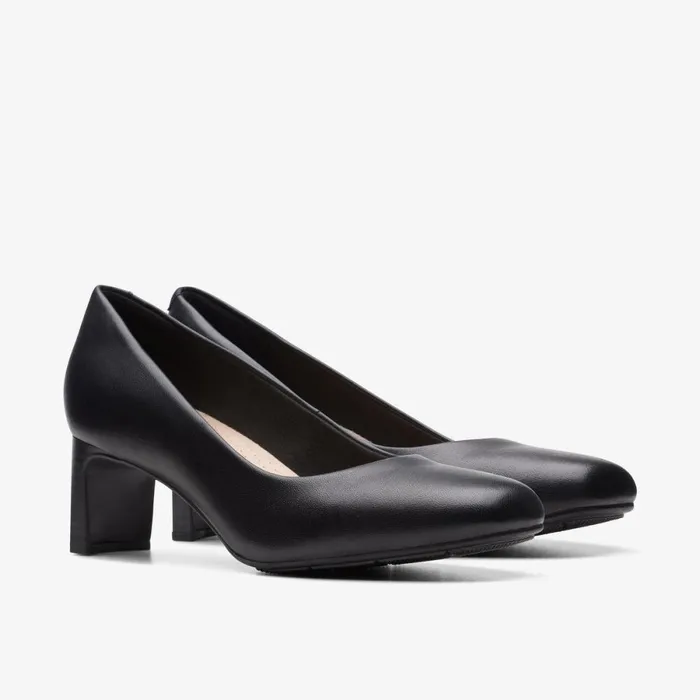 Clarks Wide Fit Shoes Kyndall Iris Black Leather 8211 Women
