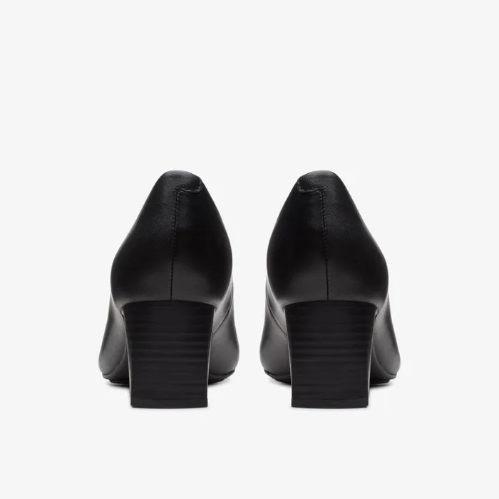 Clarks Wide Fit Shoes Kyndall Iris Black Leather 8211 Women