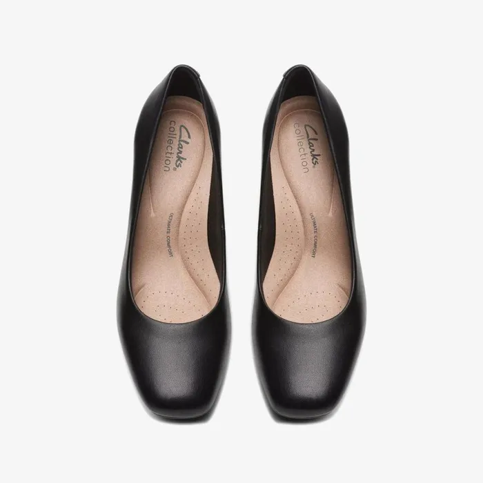 Clarks Wide Fit Shoes Kyndall Iris Black Leather 8211 Women