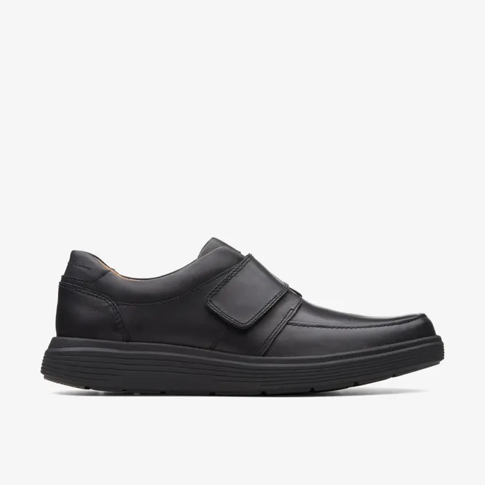 Clarks Wide Fit Shoes Un Abode Strap Loafer Black Leather 8211 Men