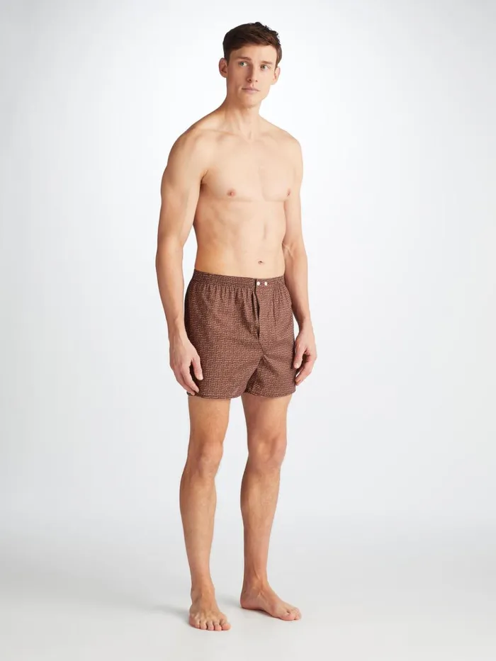 Classic Fit Boxer Shorts Men Derek Rose Classic Fit Boxers Ledbury 72 Cotton Batiste Burgundy