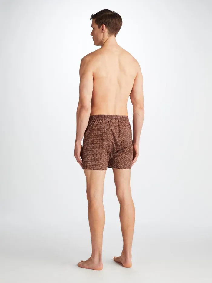Classic Fit Boxer Shorts Men Derek Rose Classic Fit Boxers Ledbury 72 Cotton Batiste Burgundy