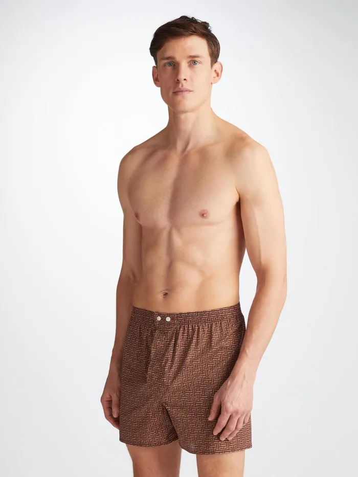 Classic Fit Boxer Shorts Men Derek Rose Classic Fit Boxers Ledbury 72 Cotton Batiste Burgundy