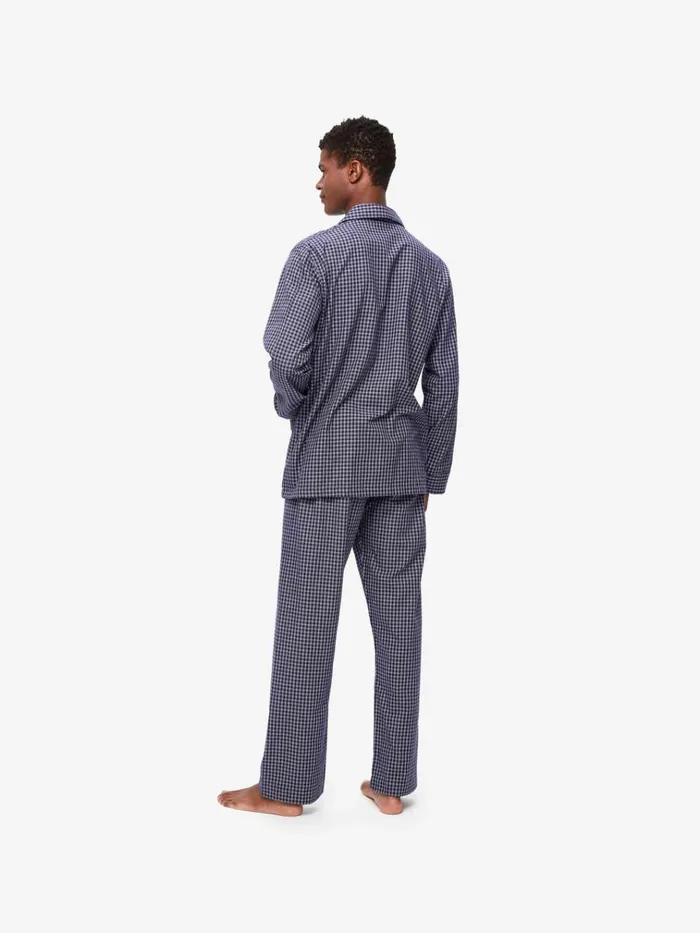 Classic Fit Pajamas Men Derek Rose Classic Fit Pajamas Braemar 32 Brushed Cotton Navy