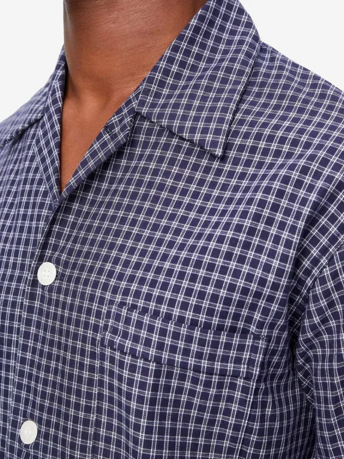 Classic Fit Pajamas Men Derek Rose Classic Fit Pajamas Braemar 32 Brushed Cotton Navy