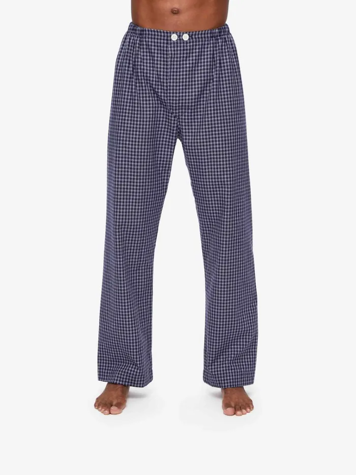 Classic Fit Pajamas Men Derek Rose Classic Fit Pajamas Braemar 32 Brushed Cotton Navy