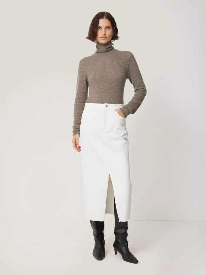 Cloud Cashmere Polo Jumper Taupe Women Jigsaw Knitwear and Cashmere