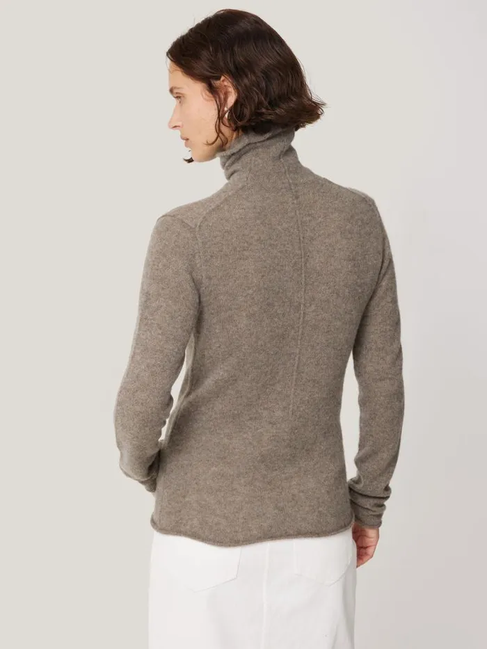 Cloud Cashmere Polo Jumper Taupe Women Jigsaw Knitwear and Cashmere