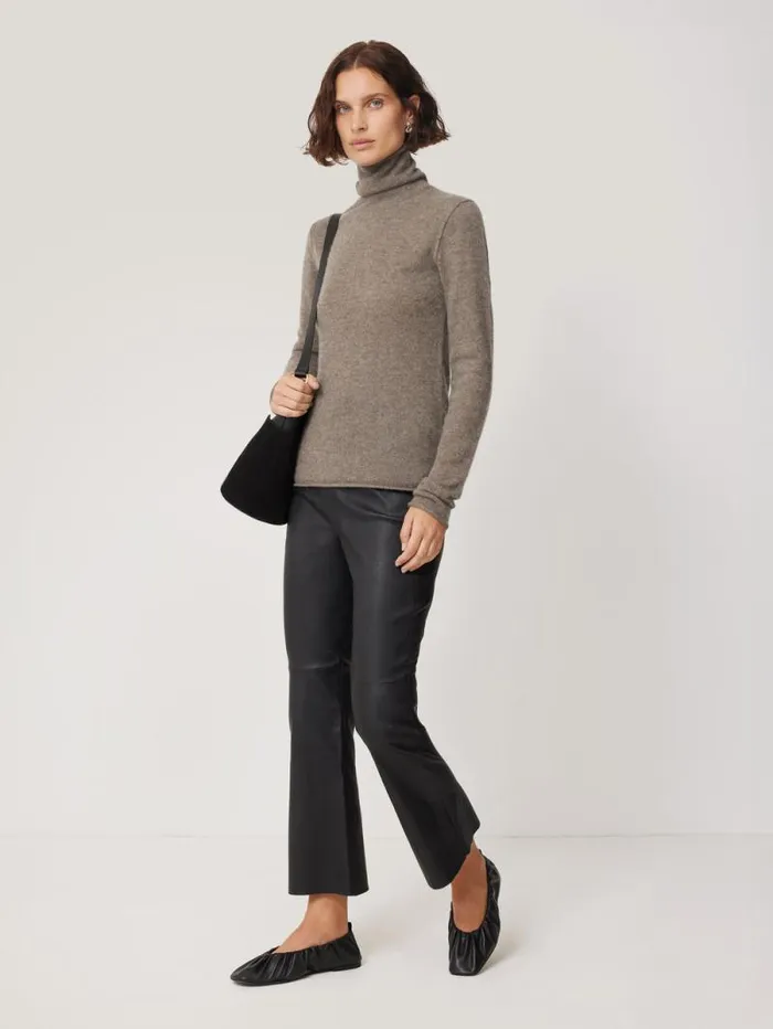 Cloud Cashmere Polo Jumper Taupe Women Jigsaw Knitwear and Cashmere