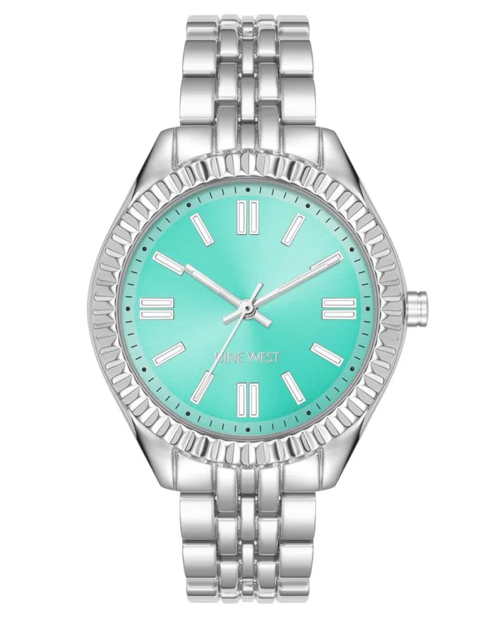 Coin Edge Bezel Watch Turquoisesilver Women Nine West Straps