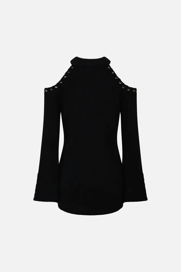 COLD SHOULDER FLARED SLEEVE KNIT THEY CALLED HER NEFERTARI They Called Her Nefertari Womens Camilla Knitwear