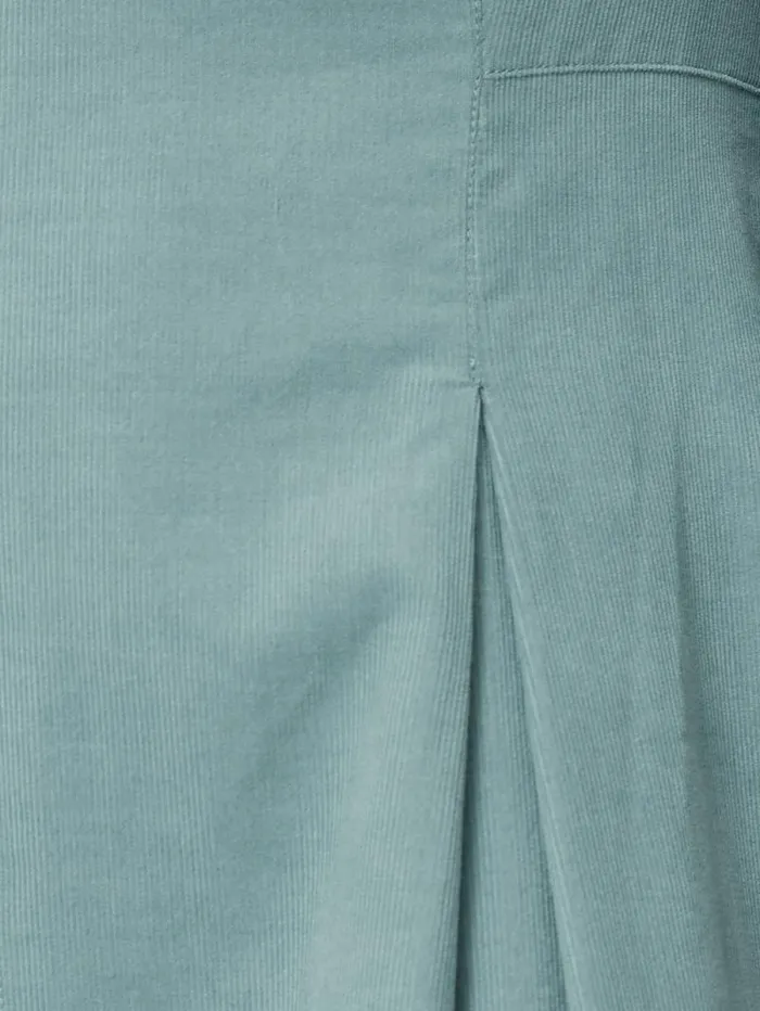 Corduroy V Neck Dress Blue Women Jigsaw Dresses and Jumpsuits