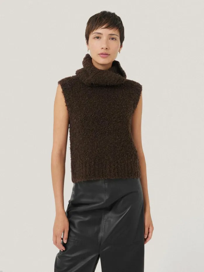 Cosy Boucle Tank And Snood Brown Women Jigsaw Knitwear and Cashmere