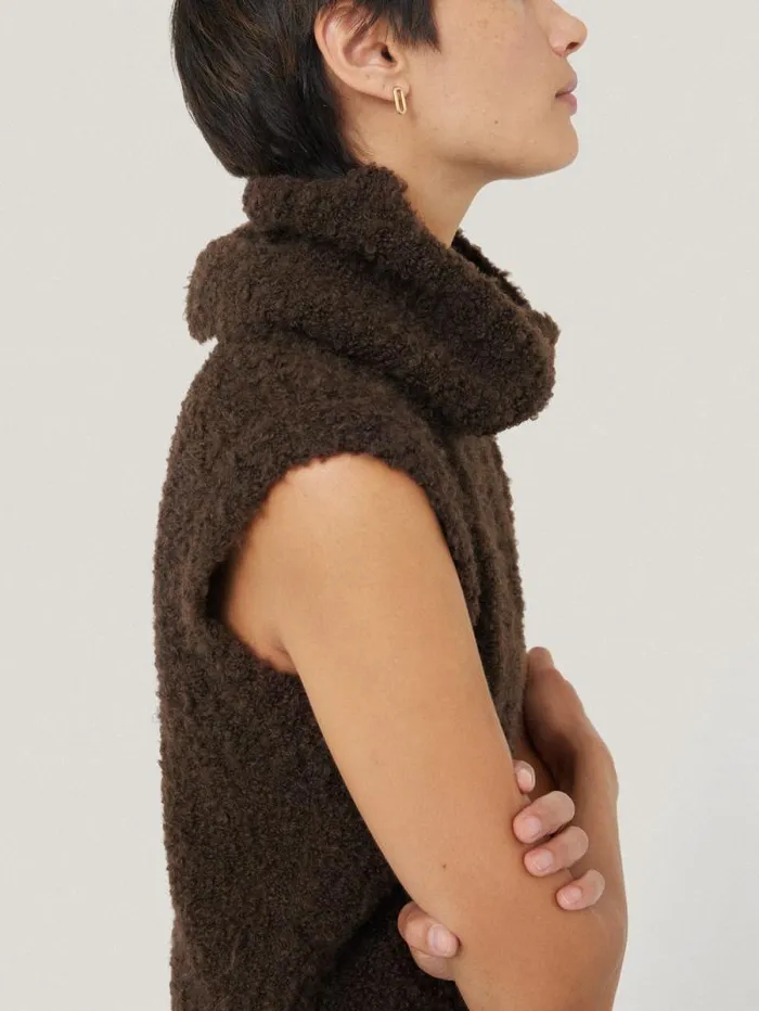 Cosy Boucle Tank And Snood Brown Women Jigsaw Knitwear and Cashmere