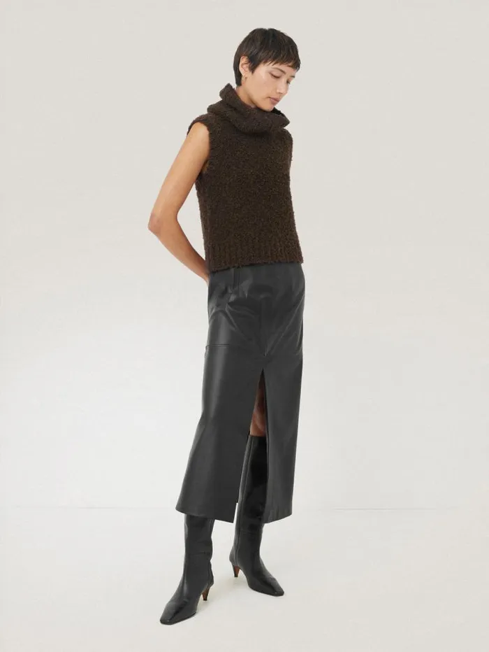 Cosy Boucle Tank And Snood Brown Women Jigsaw Knitwear and Cashmere