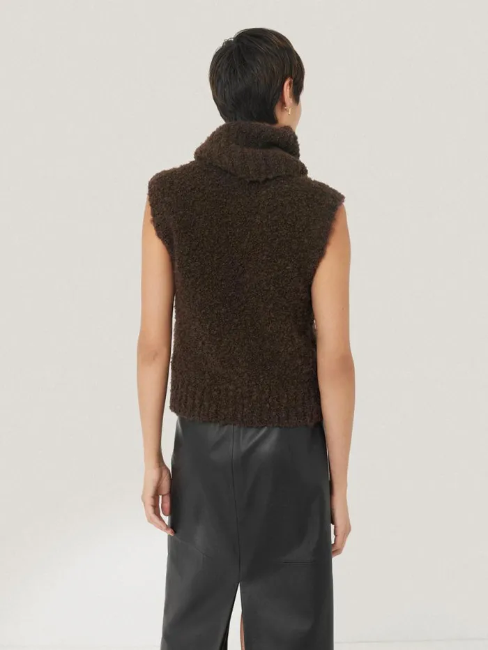Cosy Boucle Tank And Snood Brown Women Jigsaw Knitwear and Cashmere
