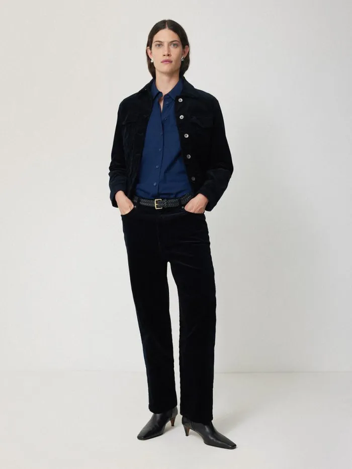 Cotton Casual Shirt Blue Women Jigsaw Shirts and Tops