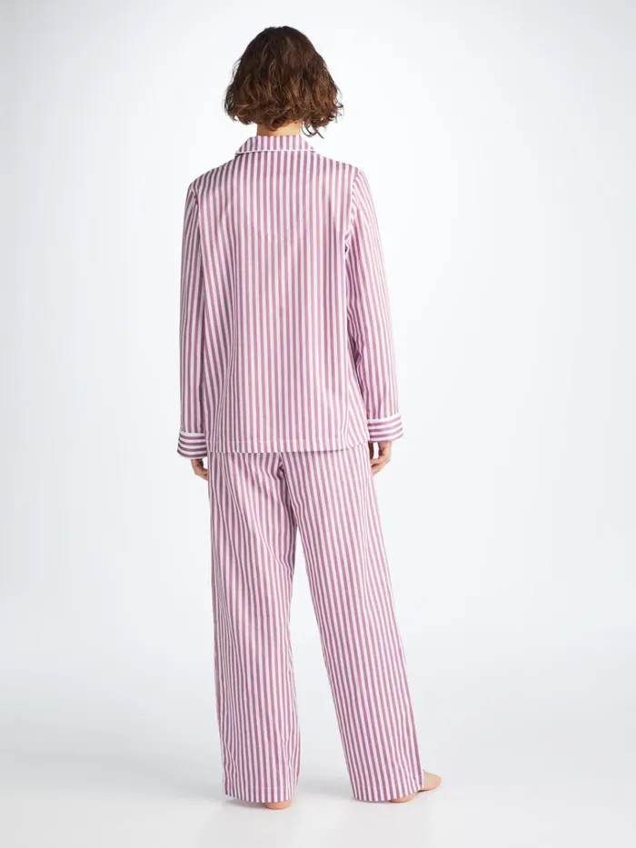Cotton Pajamas Women Derek Rose Pajamas Capri 23 Cotton Batiste Purple