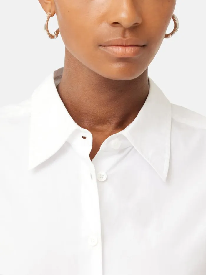 Cotton Poplin Shirt White Women Jigsaw Shirts and Tops