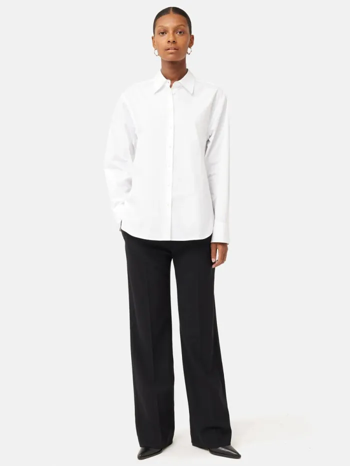 Cotton Poplin Shirt White Women Jigsaw Shirts and Tops