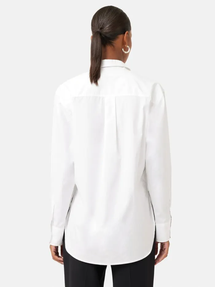 Cotton Poplin Shirt White Women Jigsaw Shirts and Tops