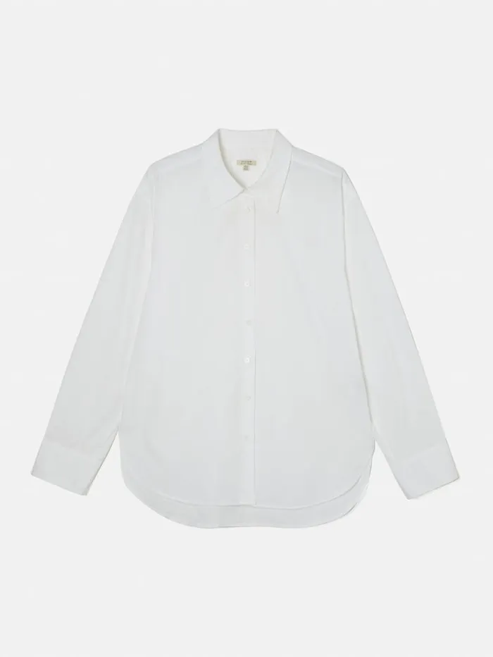 Cotton Poplin Shirt White Women Jigsaw Shirts and Tops
