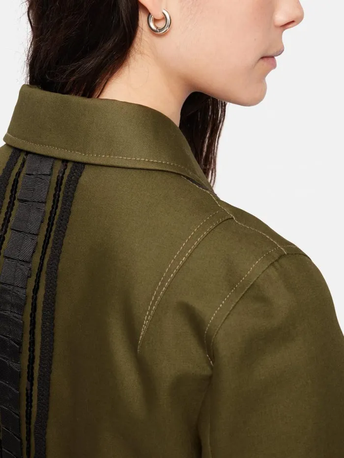Cotton Trim Detail Jacket Khaki Women Jigsaw Coords
