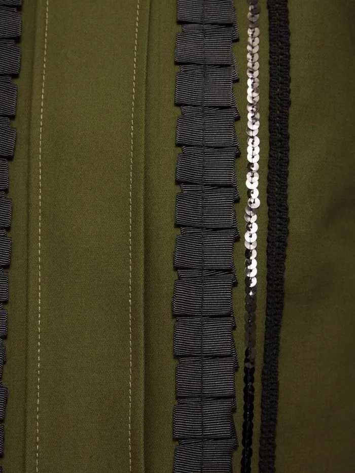 Cotton Trim Detail Jacket Khaki Women Jigsaw Coords
