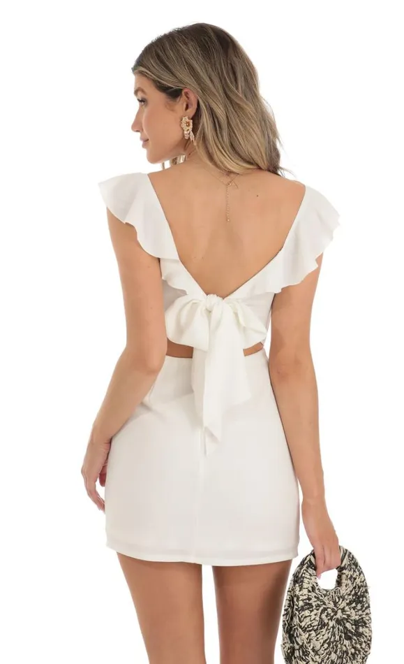 Crepe Corset Dress White Women LUCY IN THE SKY Mini Dresses Crepe Corset Dress White Women LUCY IN THE SKY Mini Dresses