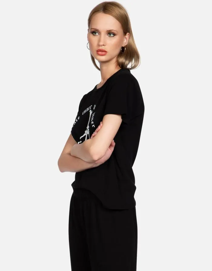 Croft Inner Peace Sign Black Women Lauren Moshi Short Sleeve