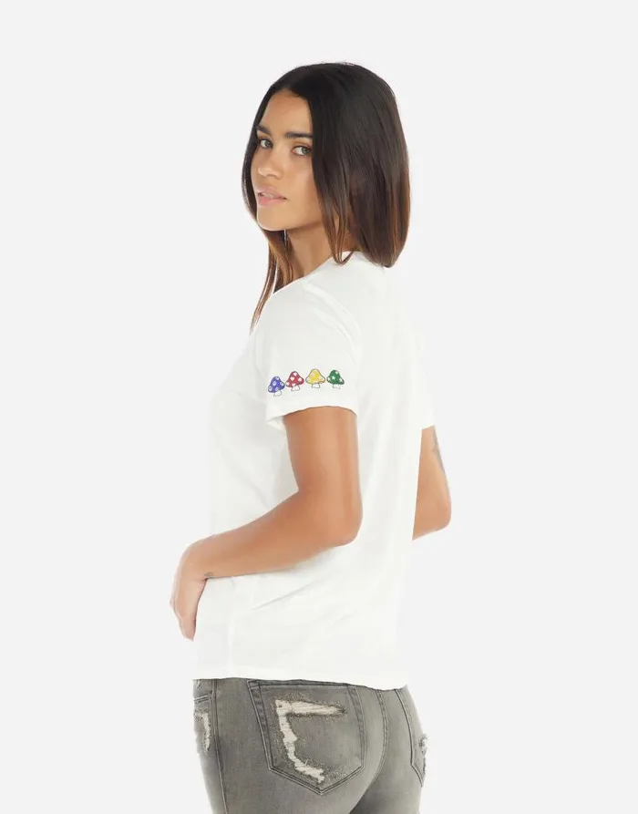Croft Mushroom Happyface Milk Women Lauren Moshi Short Sleeve