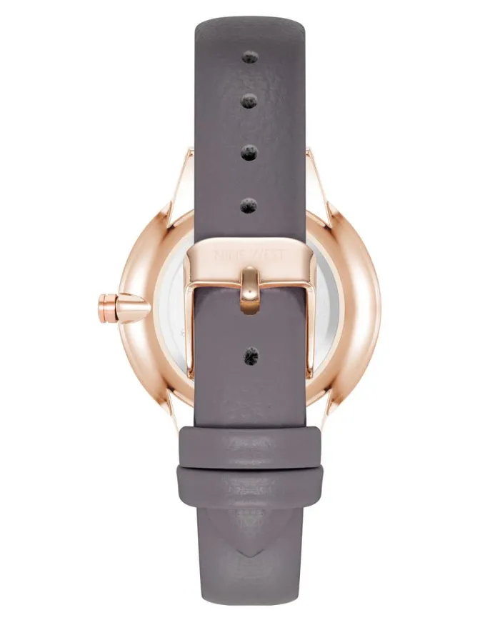 Crystal Accented Strap Watch Grey Women Nine West Straps Crystal Accented Strap Watch Grey Women Nine West Straps