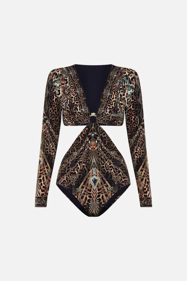 CUT OUT BODYSUIT WITH TRIM AMSTERGLAM Amsterglam Womens Camilla Bras and Underwear