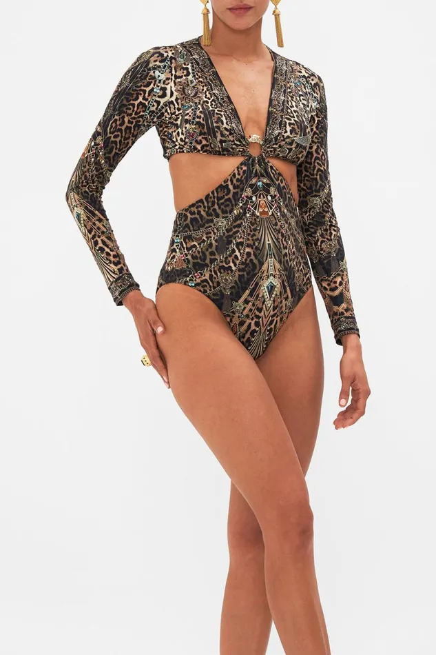 CUT OUT BODYSUIT WITH TRIM AMSTERGLAM Amsterglam Womens Camilla Bras and Underwear