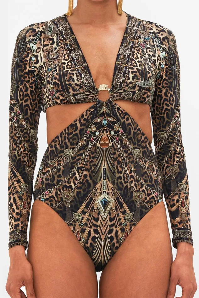 CUT OUT BODYSUIT WITH TRIM AMSTERGLAM Amsterglam Womens Camilla Bras and Underwear