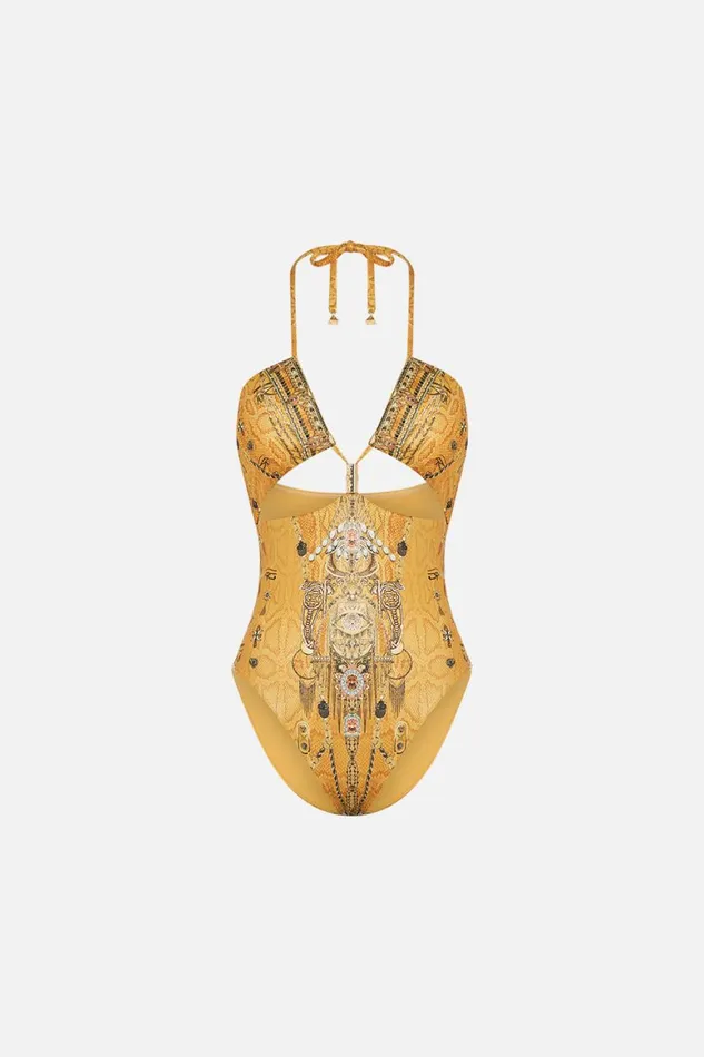 CUT OUT HALTER ONE PIECE WITH TRIM VALLEY OF THE KINGS Valley Of The Kings Womens Camilla One Pieces