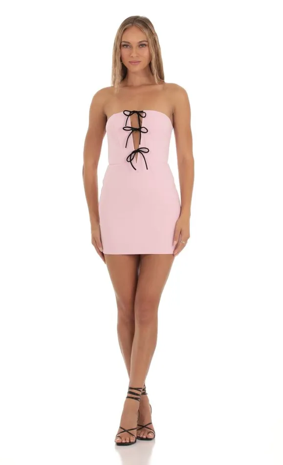 Cutout Mini Dress Pink Women LUCY IN THE SKY Mini Dresses Cutout Mini Dress Pink Women LUCY IN THE SKY Mini Dresses