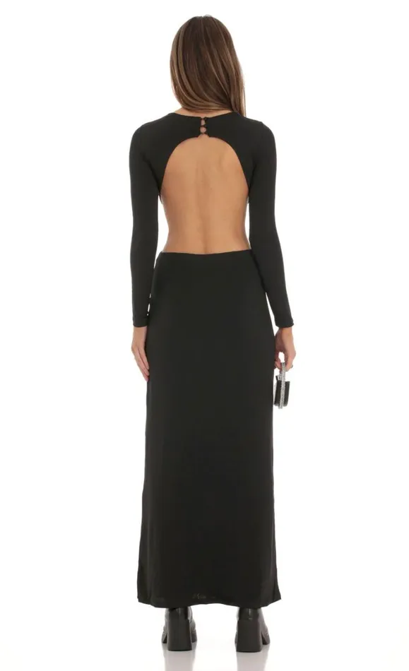 Cutout Open Back Dress Black Women LUCY IN THE SKY Maxi Dresses