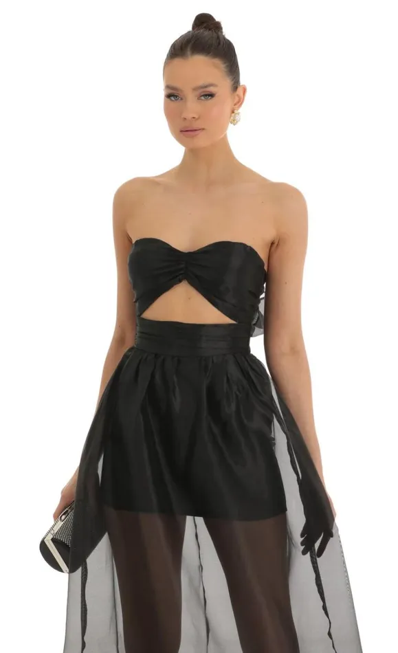 Cutout Strapless Maxi Dress Black Women LUCY IN THE SKY Maxi Dresses Cutout Strapless Maxi Dress Black Women LUCY IN THE SKY Maxi Dresses