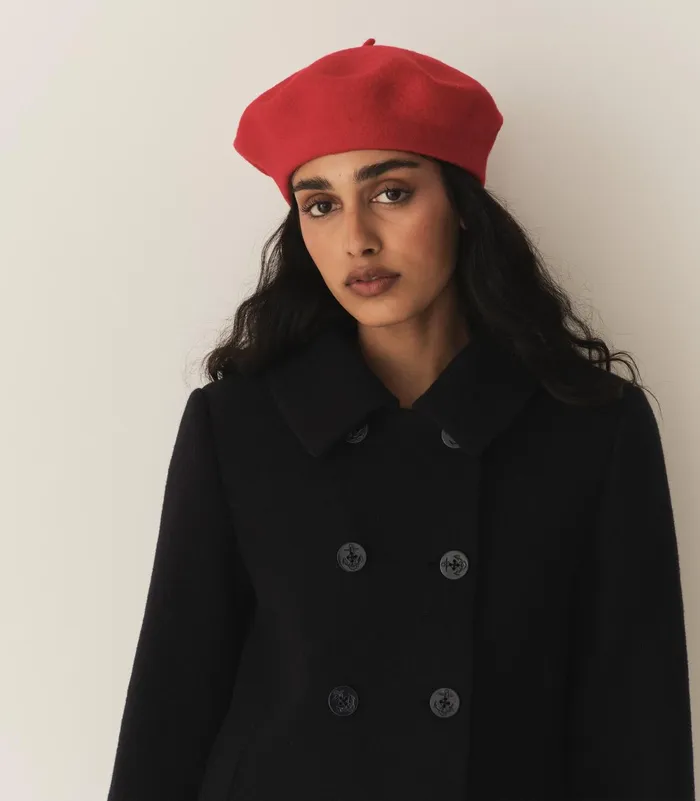 DEN Belts Hats and Gloves Women Georgianna Beret Red Wool