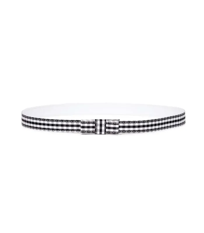 DEN Belts Hats and Gloves Women Junie Bow Belt Gingham DEN Belts Hats and Gloves Women Junie Bow Belt Gingham