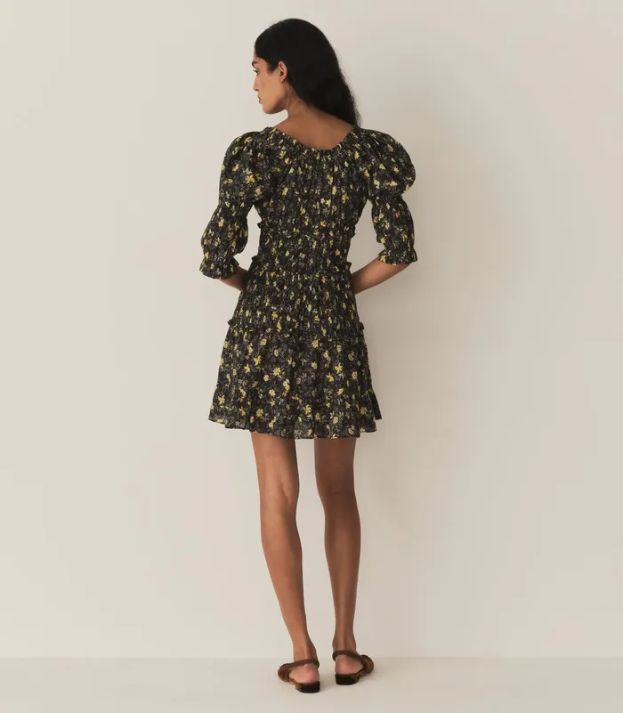 DEN Dresses Women Ismene Dress Noir Winding Blossoms DEN Dresses Women Ismene Dress Noir Winding Blossoms