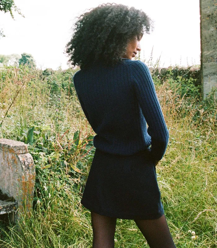 DEN Knitwear Women Harrington Cardigan Navy DEN Knitwear Women Harrington Cardigan Navy