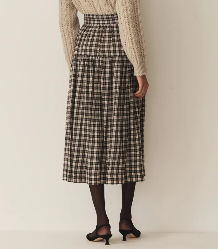 DEN Skirts Women Fabienne Skirt Navy Countryside Plaid DEN Skirts Women Fabienne Skirt Navy Countryside Plaid