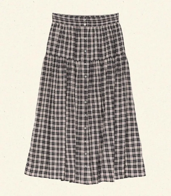 DEN Skirts Women Fabienne Skirt Navy Countryside Plaid DEN Skirts Women Fabienne Skirt Navy Countryside Plaid