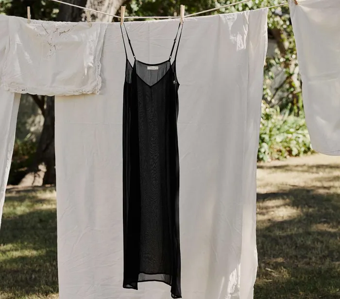 DEN Slips Women Long Deep VNeck Slip Black