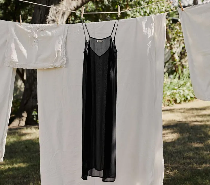 DEN Slips Women Long Deep VNeck Slip Black DEN Slips Women Long Deep VNeck Slip Black