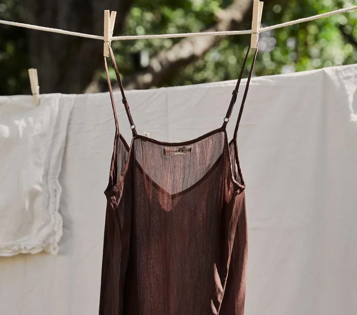 DEN Slips Women Short Deep VNeck Slip Umber DEN Slips Women Short Deep VNeck Slip Umber
